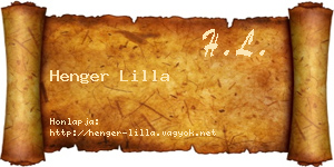 Henger Lilla névjegykártya